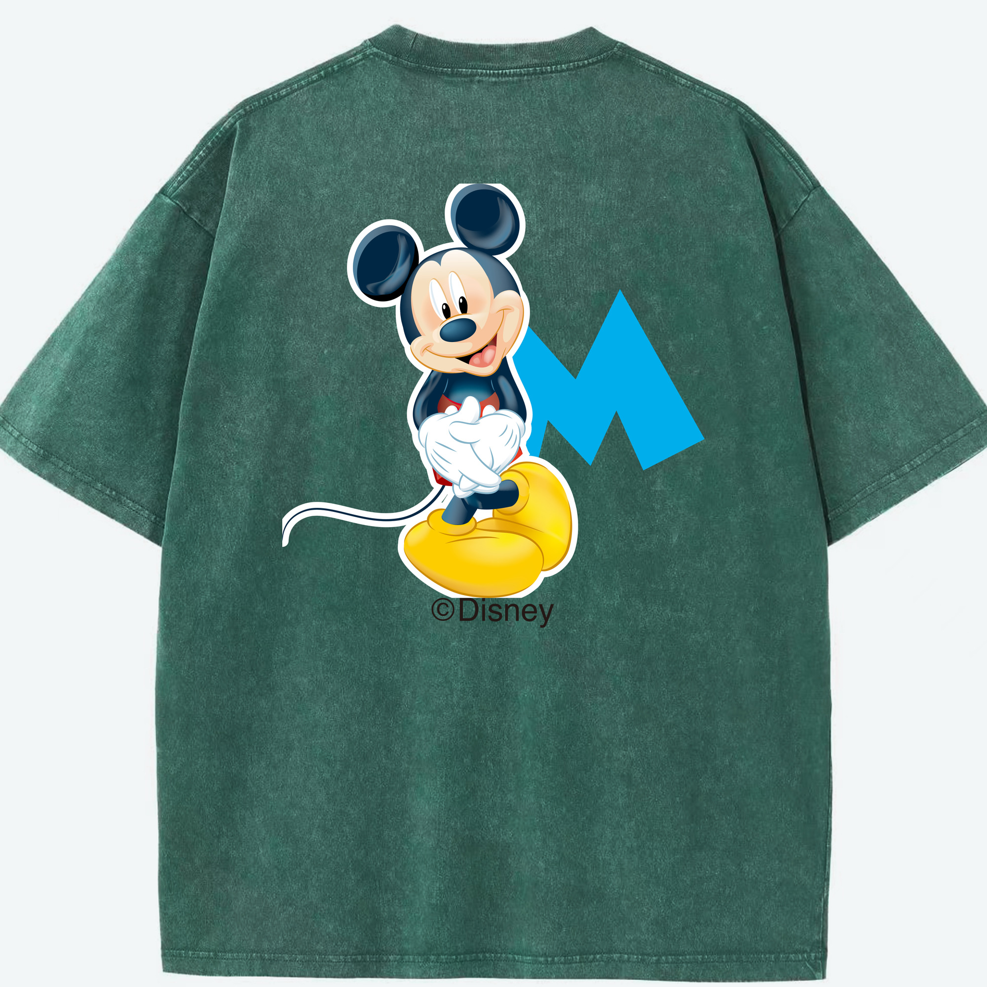 （画像用） ミッキーマウス Mickey Mouse 綿100% ヴィンテージ風 半袖Tシャツ（背面プリント）